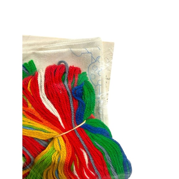 Vtg Christmas Wool Crewel Kit 1980 Kappie Originals Christmas Greetings Elves - Picture 5 of 6